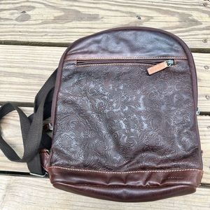 Jack Georges VOYAGER FLORAL BACKPACK GENUINE LEATHER HANDCRAFTED